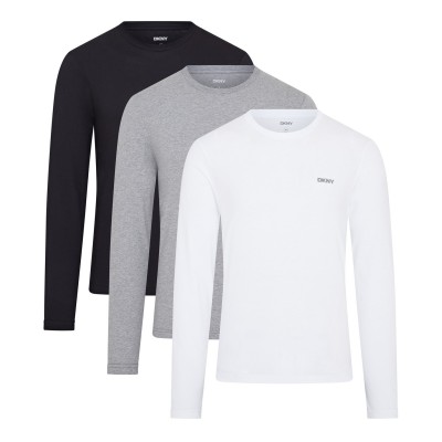мъжка,тениска,мъжки,тениски,dkny,3,pack,long,sleeve,warriors,t,shirt,mens,black,white,grey