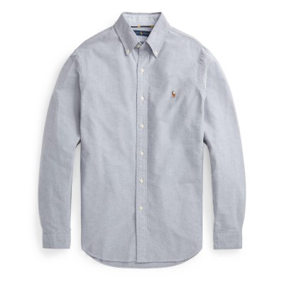 риза,с,дълъг,ръкав,мъжки,ризи,polo,ralph,lauren,men,s,slim,fit,oxford,long,sleeve,shirt,slate