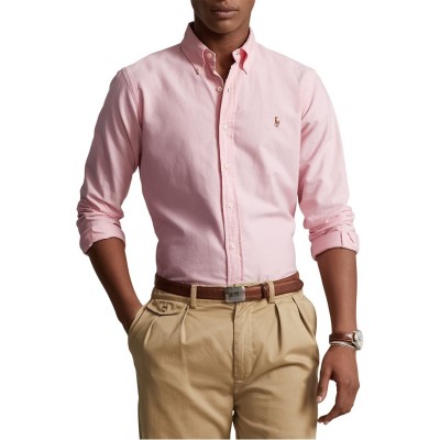 мъжки,ризи,polo,ralph,lauren,slim,fit,logo,oxford,shirt,bsr,pink
