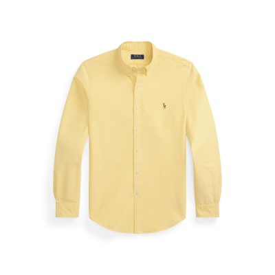 риза,с,дълъг,ръкав,облекла,на,разпродажба,мъжки,ризи,polo,ralph,lauren,men's,slim,fit,oxford,long,sleeve,shirt,yellow,oxford