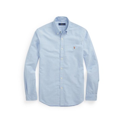 риза,с,дълъг,ръкав,мъжки,ризи,polo,ralph,lauren,men,s,slim,fit,oxford,long,sleeve,shirt,blue