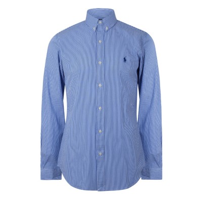 облекла,на,разпродажба,мъжки,ризи,polo,ralph,lauren,stripe,poplin,slim,fit,shirt,blue,white,003