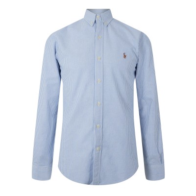 мъжки,ризи,polo,ralph,lauren,men,s,slim,fit,striped,oxford,shirt,blue,white