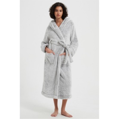 рокля,дамски,пижами,дамски,облекла,размер,linea,luxury,hooded,fleece,dressing,gown,grey