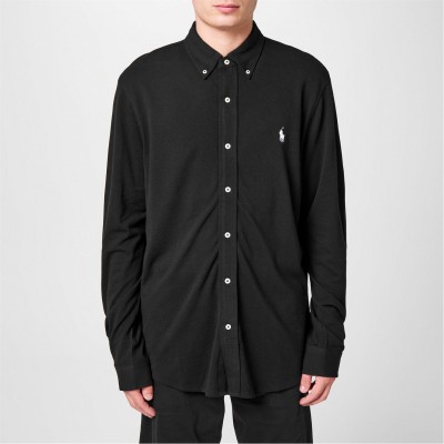 мъжки,ризи,polo,ralph,lauren,pique,logo,shirt,polo,black