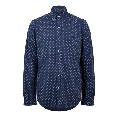 риза,облекла,на,разпродажба,мъжки,ризи,polo,ralph,lauren,men's,slim,fit,button,down,plain,shirt,mini,paisley