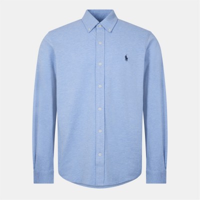 риза,облекла,на,разпродажба,мъжки,ризи,polo,ralph,lauren,men's,slim,fit,button,down,plain,shirt,isle,heather