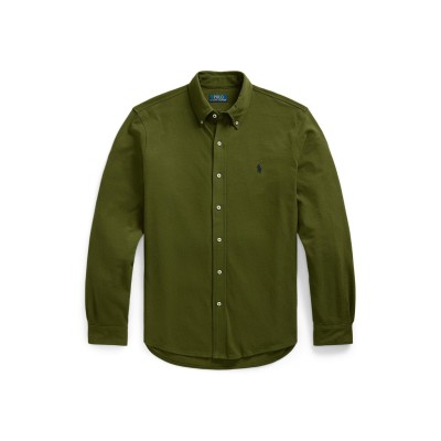 риза,облекла,на,разпродажба,мъжки,ризи,polo,ralph,lauren,men's,slim,fit,button,down,plain,shirt,new,olive