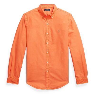 риза,с,дълъг,ръкав,мъжки,ризи,polo,ralph,lauren,mens,slim,fit,oxford,long,sleeve,shirt,spring,melon