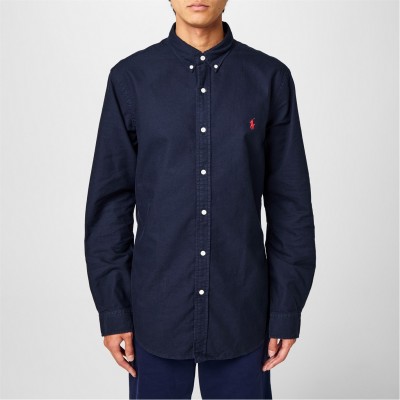 мъжки,ризи,polo,ralph,lauren,logo,oxford,shirt,rl,navy