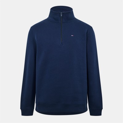 промоция,на,зимни,облекла,мъжки,ежедневни,облекла,мъжки,горнища,с,качулка,tommy,jeans,flag,quarter,zip,fleece,dark,navy,c1g