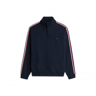мъжки,ежедневни,облекла,tommy,hilfiger,men,s,global,stripe,cotton,button,1,2,zip,fleece,navy,blue