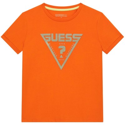 юношеска,тениска,детски,облекла,guess,short,sleeve,mini,me,t,shirt,juniors,orange,g381
