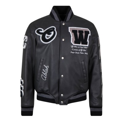 яке,мъжки,якета,off,white,black,leather,varsity,jacket,black