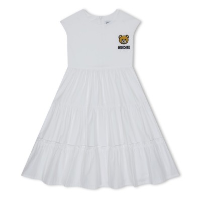 юношеска,рокля,детски,3/4,панталони,moschino,teddy,bear,embroidered,dress,juniors,white,10101
