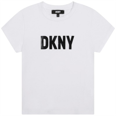 юношеска,тениска,детски,облекла,dkny,dkny,logo,t,shirt,juniors,white,10p
