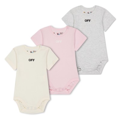 off,white,kids,short,sleeve,3,pack,bodysuit,set,multicolor