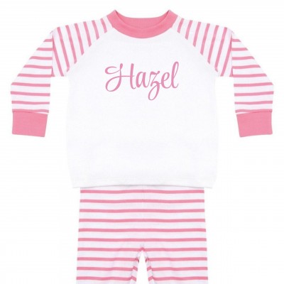 детска,пижама,бебешки,облекла,детски,пижами,larkwood,unisex,kids,striped,cotton,long,sleeve,pyjama,set,pink,white