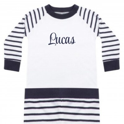 детска,пижама,бебешки,облекла,детски,пижами,larkwood,unisex,kids,striped,cotton,long,sleeve,pyjama,set,navy,white