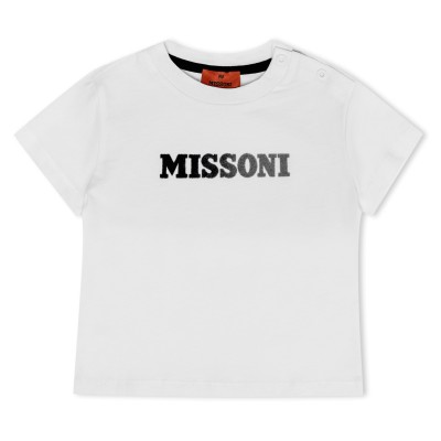 тениска,детски,3/4,панталони,missoni,kids',logo,print,regular,fit,t,shirt,white,black
