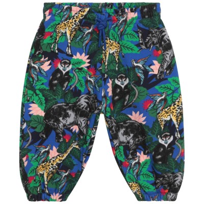 анцуг,детски,3/4,панталони,kenzo,kids',safari,print,closed,hem,jersey,joggers,blue
