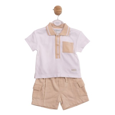 бебешки,облекла,mintini,baby,baby,polo,and,short,set,white,beige