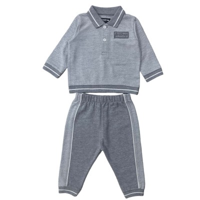 бебешки,облекла,firetrap,boys,herringbone,polo,&,jogger,set,grey