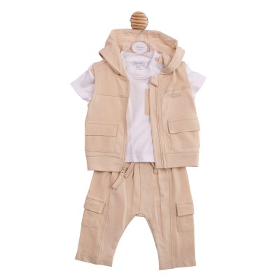 бебешки,облекла,mintini,baby,baby,3,piece,top,and,trouser,set,white,beige