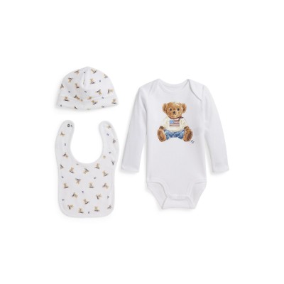 комплект,polo,ralph,lauren,polo,bear,gift,set,bb64,white,multi