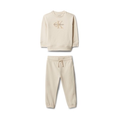 детска,пижама,calvin,klein,unisex,kids,pyjama,set,grey