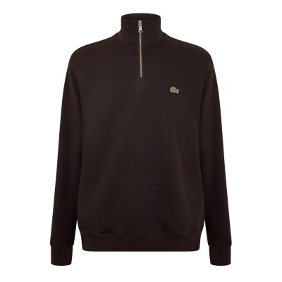 поларена,блуза,облекла,на,разпродажба,мъжки,ежедневни,облекла,мъжки,горнища,с,качулка,lacoste,men's,quarter,zip,fleece,top,brown,3la