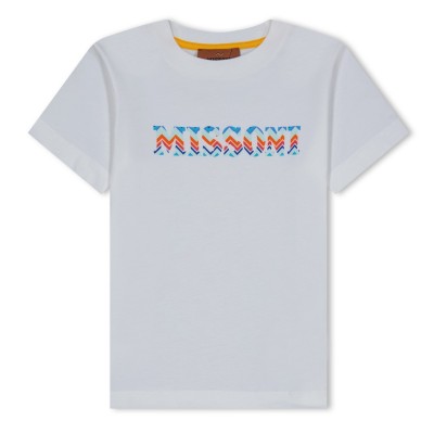 юношеска,тениска,детски,3/4,панталони,missoni,logo,t,shirt,juniors,white,100mc
