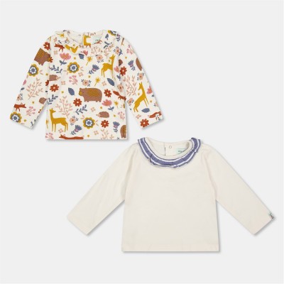 детски,облекла,lilly,and,sid,&,sid,multicoloured,animal,forest,print,and,plain,top,2,pack,ecru