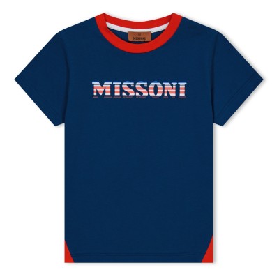 тениска,детски,3/4,панталони,missoni,kids',logo,regular,fit,t,shirt,navy,red,689ro
