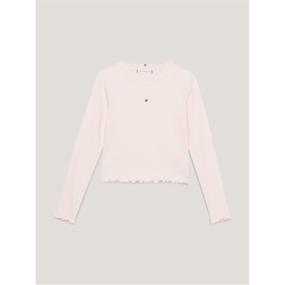 юношеска,фланелка,с,къс,ръкав,детски,облекла,tommy,hilfiger,essential,ribbed,short,sleeve,top,juniors,whimsy,pink