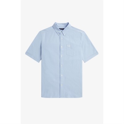 риза,с,къс,ръкав,облекла,на,разпродажба,мъжки,ризи,fred,perry,short,sleeve,oxford,shirt,light,smoke,146