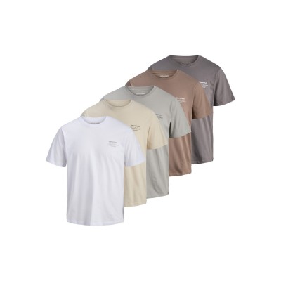 jack,and,jones,5,pack,short,sleeve,t,shirt,mens,crm,gry,brn,wht