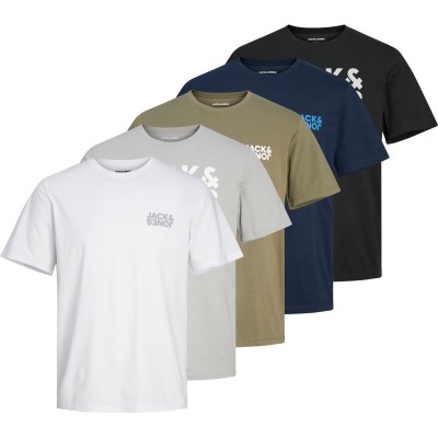 тениска,зимни,аксесоари,мъжки,тениски,jack,and,jones,5,pack,tee,sn42,multi