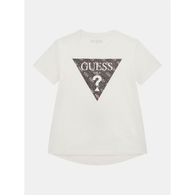 юношеска,тениска,детски,облекла,guess,logo,t,shirt,juniors,pure,wht,g011