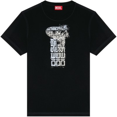 тениска,с,щампа,мъжки,тениски,diesel,diesel,d,print,tee,sn42,black,9xx