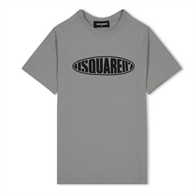 юношеска,тениска,детски,3/4,панталони,dsquared2,logo,t,shirt,junior,grey,dq915