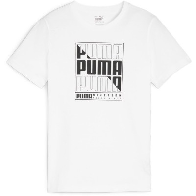 юношеска,тениска,разпродажба,puma,детски,3/4,панталони,детски,тениски,puma,logo,t,shirt,juniors,white,graphic