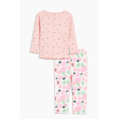 бебешка,тениска,studio,baby,girls,floral,t,shirt,and,legging,pink,multi