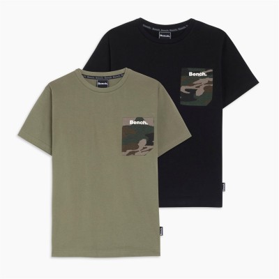 тениска,детски,тениски,детски,облекла,bench,boys,pack,of,2,camo,t,shirts,black,khaki