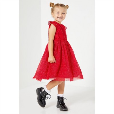 детска,рокля,детски,поли,и,рокли,be,you,flower,girl,glitter,mesh,dress,red,red