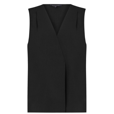 къса,блуза,дамски,ризи,french,connection,cropped,sleeveless,v,neck,top,black