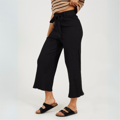 панталони,дамски,3/4,панталони,brave,soul,trousers,with,tie,belt,black
