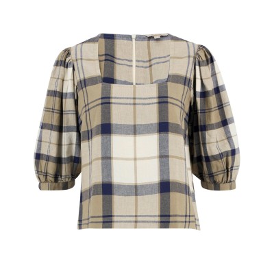 barbour,women,s,short,sleeve,blouse,dress,tartan