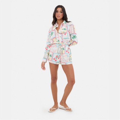 дамски,къси,панталони,дамски,облекла,размер,i,saw,it,first,printed,crepe,short,cream