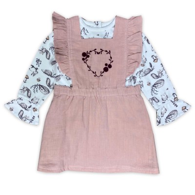 бебешка,рокля,бебешки,облекла,детски,поли,и,рокли,детски,облекла,hello,world,pinafore,dress,babies,brown,white